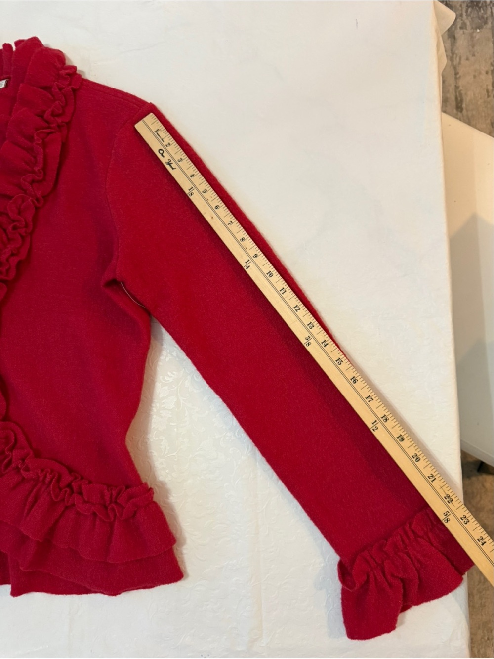 Madison Ruffle Neck Wool Jacket. Large - Picture 6 of 10